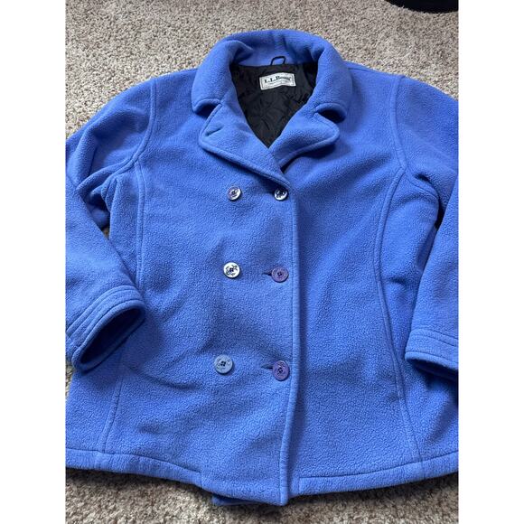 L.L. BEAN WOMENS button up Pea jacket/Coat, Large. Fuzzy & Warm!! Vintage Fleece - Picture 11 of 11